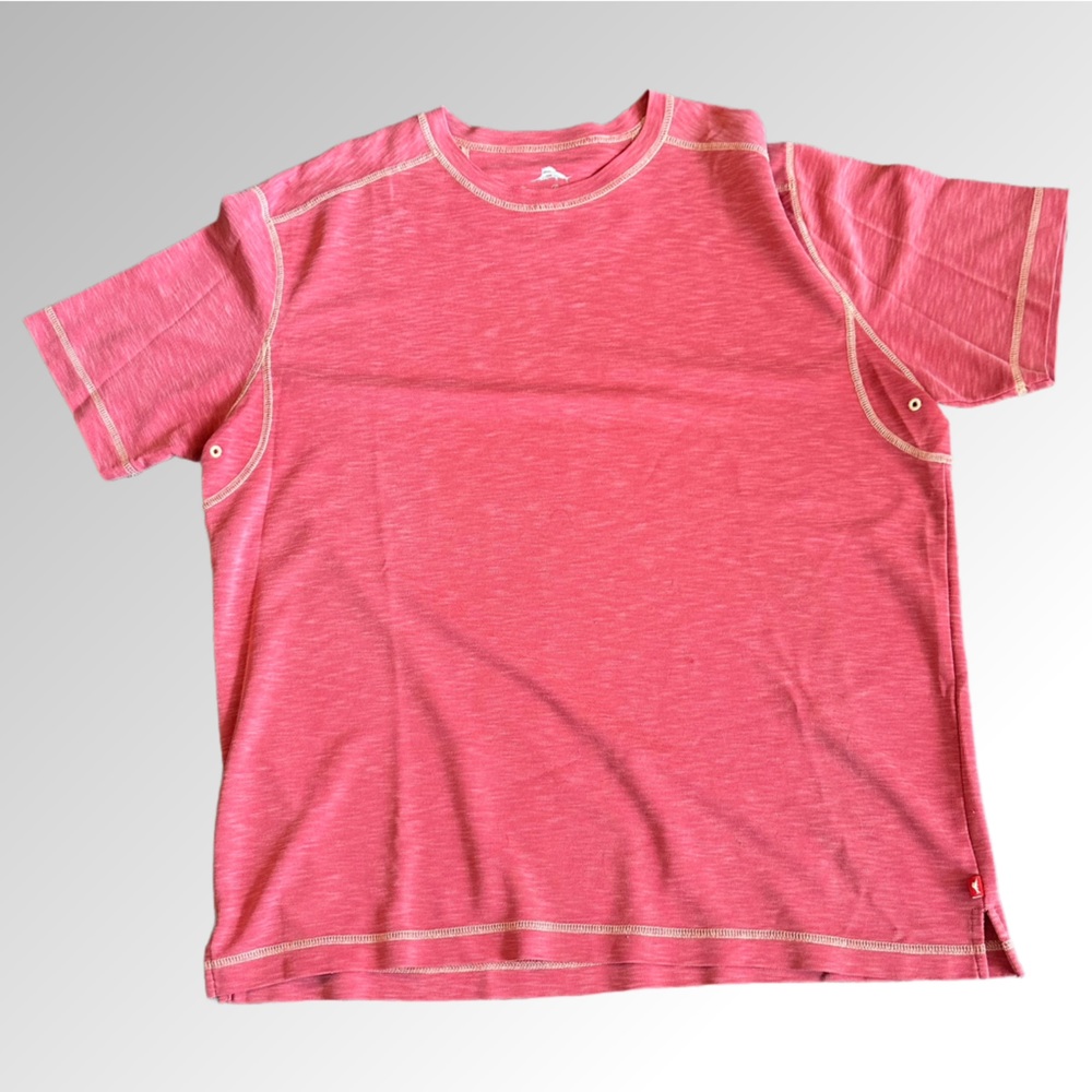 Tommy‎ Bahama T-Shirt Men's M Heather Red Crew Neck with Ventilation Holes